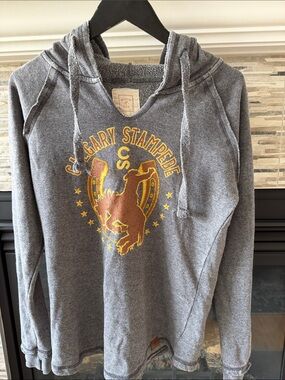 Calgary Stampede Grey Hoodie with Yellow & Brown Graphic